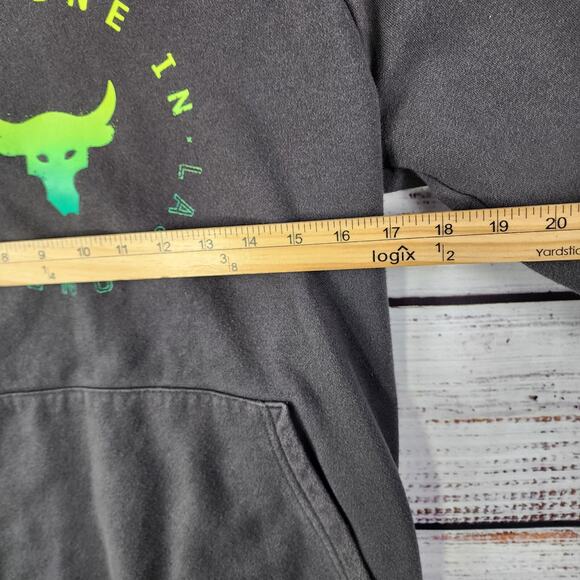 Under Armour Project Rock Hoodie Youth Large Gray First One In Last One Out Loos - Picture 9 of 9